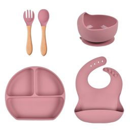 Explosive Children's Eating Silicone Dinner Plate Bowl Spoon