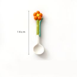 Ins Three Dimensional Small Flower Tulip Ceramic Spoon