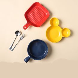 Cute Children's Dividing Tableware Supporting Household Baking Tray And Baking Bowl