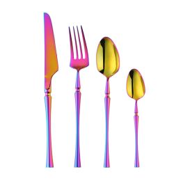 Stainless Steel Cutlery New Color Restaurant Small Waist Cutlery Four-piece Cutlery Set