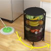 3 Layers Rotatable Basket Kitchen Vegetable Fruits Rolling Storage Cart Rack