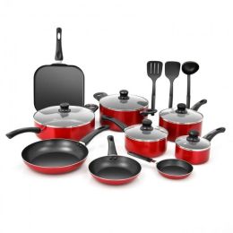 Home Delicacies Hard Anodized Nonstick Cookware Pots and Pans 17 Pieces Set