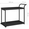 Bar Cart Black 39.4"x17.7"x32.7" Poly Rattan