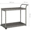 Bar Cart Gray 39.4"x17.7"x32.7" Poly Rattan