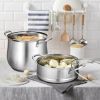 Good Helper In The Kitchen 2-Tier Stainless Steel Steamer Pot Saucepot