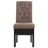 Dining Chairs 2 pcs Brown Fabric