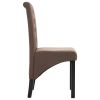 Dining Chairs 2 pcs Brown Fabric