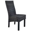 Dining Chairs 4 pcs Black Kubu Rattan and Mango Wood (2x246656)