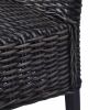 Dining Chairs 4 pcs Black Kubu Rattan and Mango Wood (2x246656)