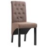 Dining Chairs 2 pcs Brown Fabric