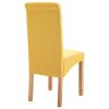 Dining Chairs 4 pcs Yellow Fabric