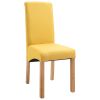 Dining Chairs 4 pcs Yellow Fabric