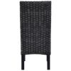 Dining Chairs 4 pcs Black Kubu Rattan and Mango Wood (2x246656)