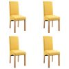 Dining Chairs 4 pcs Yellow Fabric