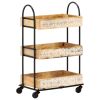 3-Tier Kitchen Trolley 18.1"x11.8"x29.9" Solid Mango Wood