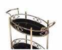 ACME Ottesen Serving Cart, Gold & Black Glass YF