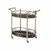 ACME Ottesen Serving Cart, Gold & Black Glass YF