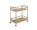 ACME Barb Serving Cart, Natural & Champagne Finish YF