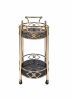 ACME Ottesen Serving Cart, Gold & Black Glass YF