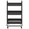 3-Tier Trolley Black 16.9"x13.4"x31.1" Steel