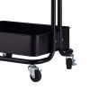 3-Tier Home Kitchen Storage Utility cart with handle-Black--YS