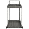 Bar Cart Gray 39.4"x17.7"x32.7" Poly Rattan