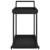 Bar Cart Black 39.4"x17.7"x32.7" Poly Rattan