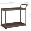 Bar Cart Brown 39.4"x17.7"x32.7" Poly Rattan