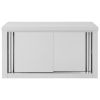 Kitchen Wall Cabinet with Sliding Doors 35.4"x15.7"x19.7" Stainless Steel