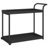 Bar Cart Black 39.4"x17.7"x32.7" Poly Rattan