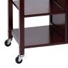 DunaWest Wooden Rectangular Kitchen Cart with 1 Door and Open Compartments, Espresso Brown