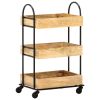 3-Tier Kitchen Trolley 18.1"x11.8"x29.9" Solid Mango Wood