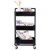 3-Tier Home Kitchen Storage Utility cart with handle-Black--YS