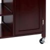 DunaWest Wooden Rectangular Kitchen Cart with 1 Door and Open Compartments, Espresso Brown