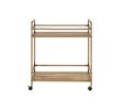 ACME Barb Serving Cart, Natural & Champagne Finish YF