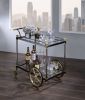 ACME Cyrus Serving Cart, Black/Gold & Clear Glass YF