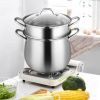 Good Helper In The Kitchen 2-Tier Stainless Steel Steamer Pot Saucepot