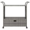 Bar Cart with Drawer Gray 39.4"x17.7"x38.2" Poly Rattan