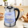 HD-251L 2.2L 110V 1100W Electric Kettle With Wave Body High Borosilicate Glass Blue Light With Electronic Handle