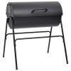 Barrel Grill with 2 Cooking Grids Black 31.5"x37.4"x35.4" Steel