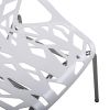 Modern Set of 4 Birds Nest Dining Side Chairs, Stackable Chairs with NonSlip Foot Pads for Indoor and Outdoor, White Silver