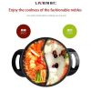 Liven Electric Shabu Shabu Hot Pot with Divider and Non-Stick Coating Electric Hot Pot 5L