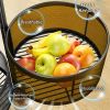 3 Layers Rotatable Basket Kitchen Vegetable Fruits Rolling Storage Cart Rack