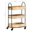 3-Tier Kitchen Trolley 18.1"x11.8"x29.9" Solid Mango Wood