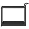 Bar Cart Black 39.4"x17.7"x32.7" Poly Rattan