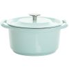 Gibson Oak Park 3 Quart Casserole with Lid and Glass Steamer Insert, Sky Blue