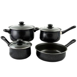 Gibson Home Casselman 7 piece Cookware Set in Black with Bakelite Handle