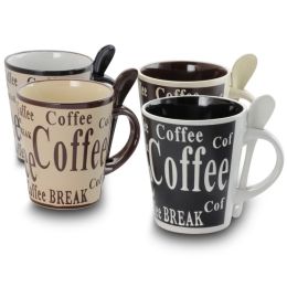 Gibson Bareggio 8 Piece 13 Ounce Coffee Mug with Spoon Set, Service for 4