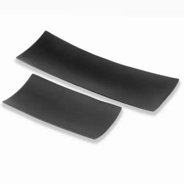 6" x 18" x 2" Black Long Trays Set of 2