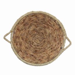 Plutus Brands Water Hyacinth Tray in Brown Natural Fiber Set